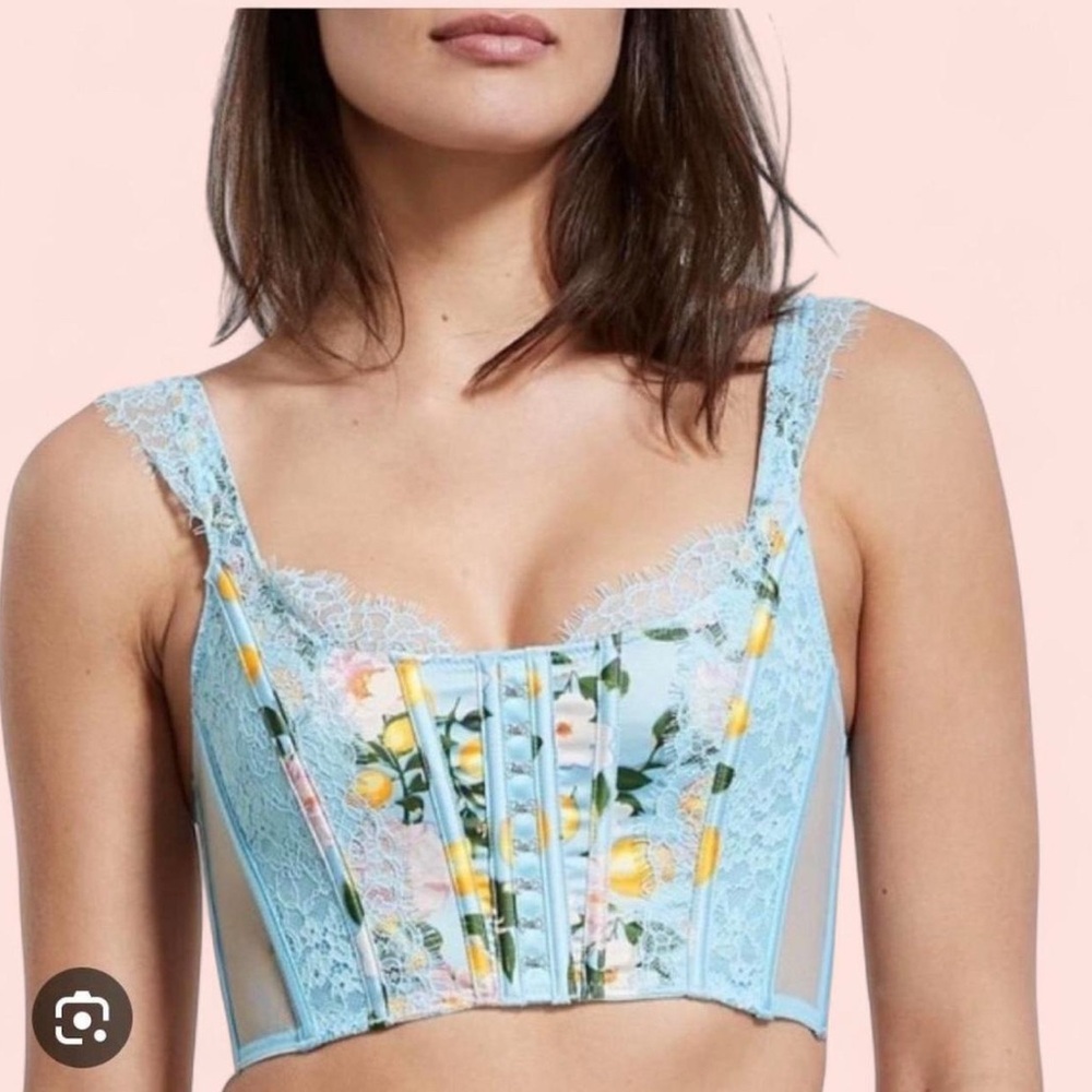 Victoria’s Secret Blue Floral Corset Top